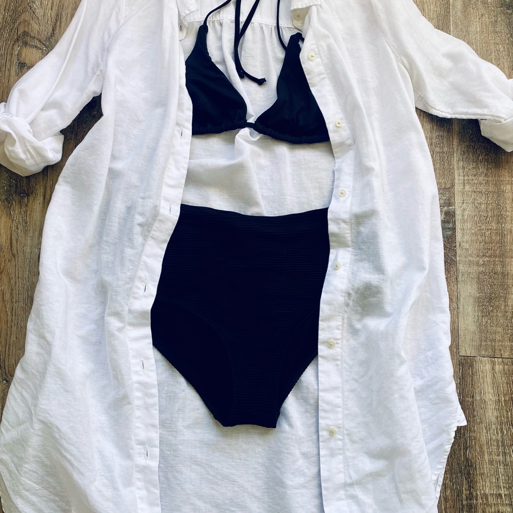 J Crew White Linen Cover-Up size xs